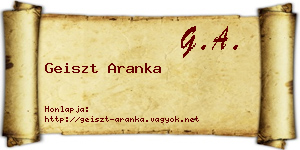 Geiszt Aranka névjegykártya