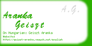 aranka geiszt business card